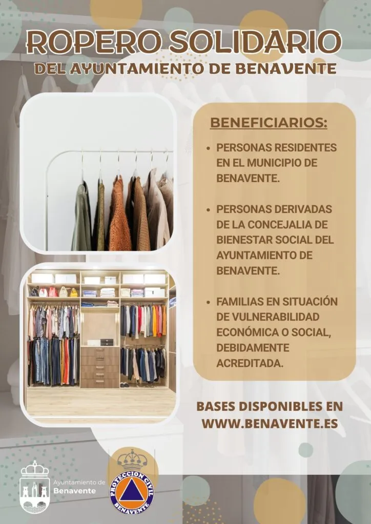 Benavente aprueba las bases del Ropero Solidario para familias necesitadas